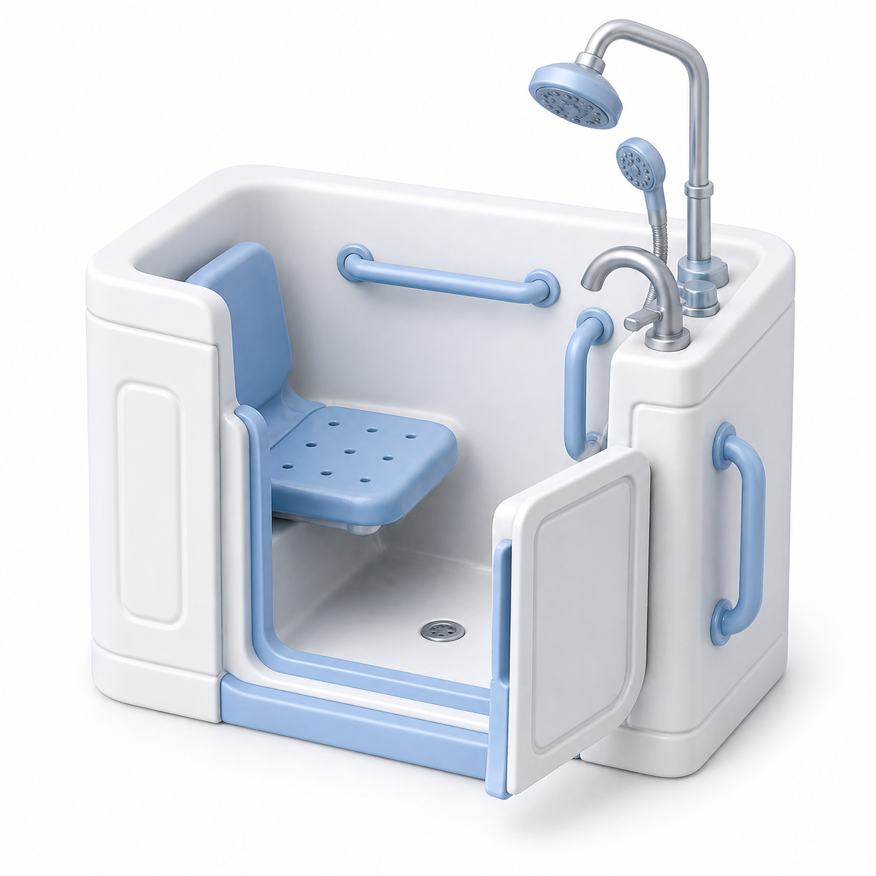 Accessible bathroom with grab rails icon