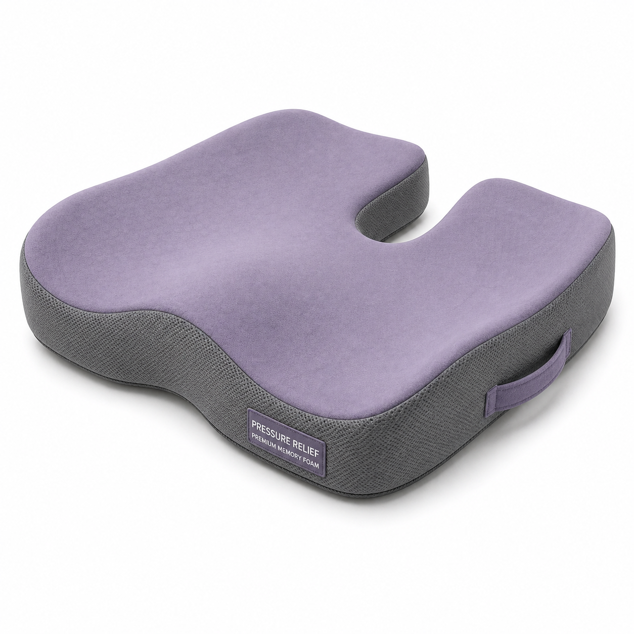 Pressure Relief Cushions UK Soft 3D illustration of a soft purple and grey pressure relief cushion on a white background