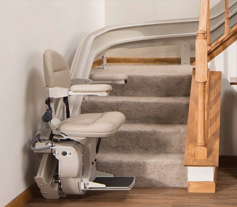 A curved stairlift