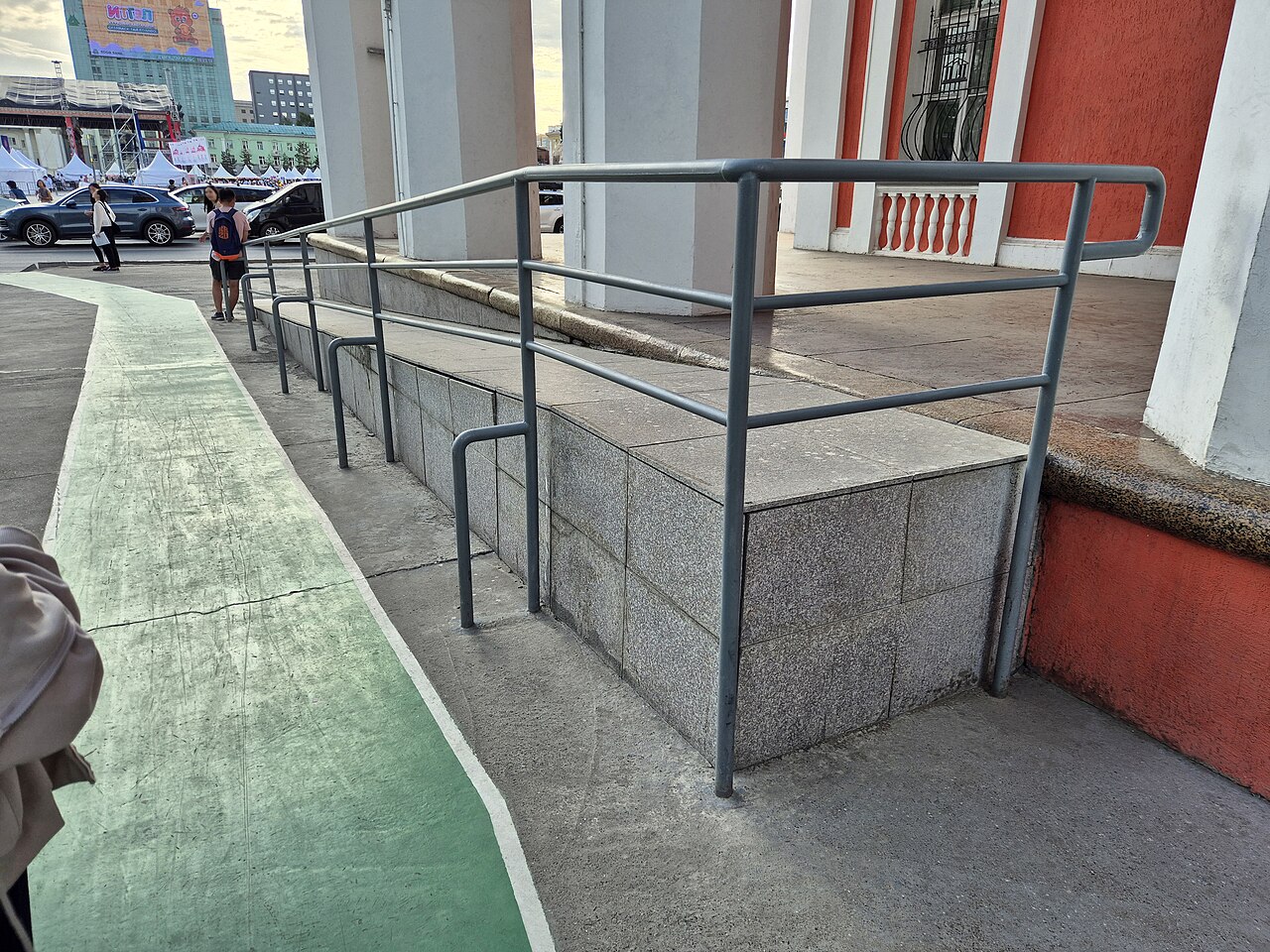 A wheelchair access ramp