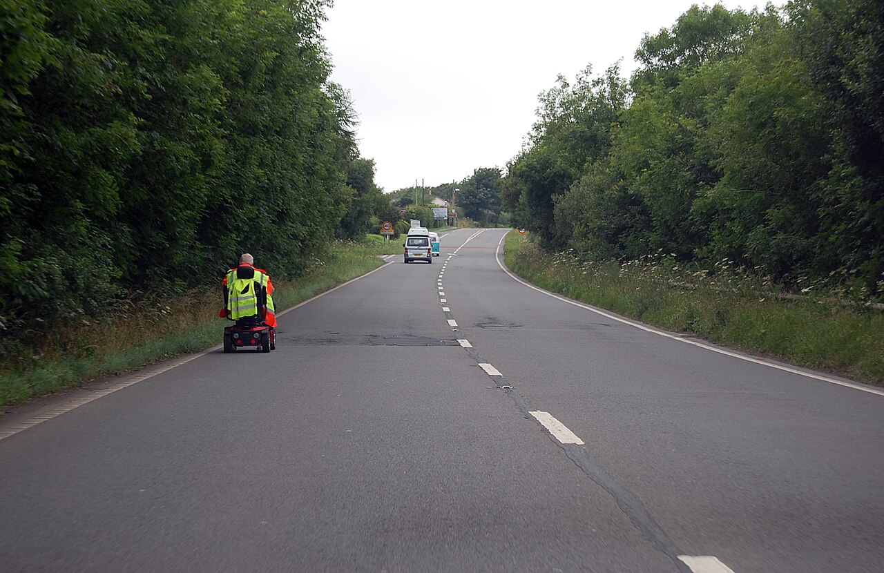 A mobility scooter
