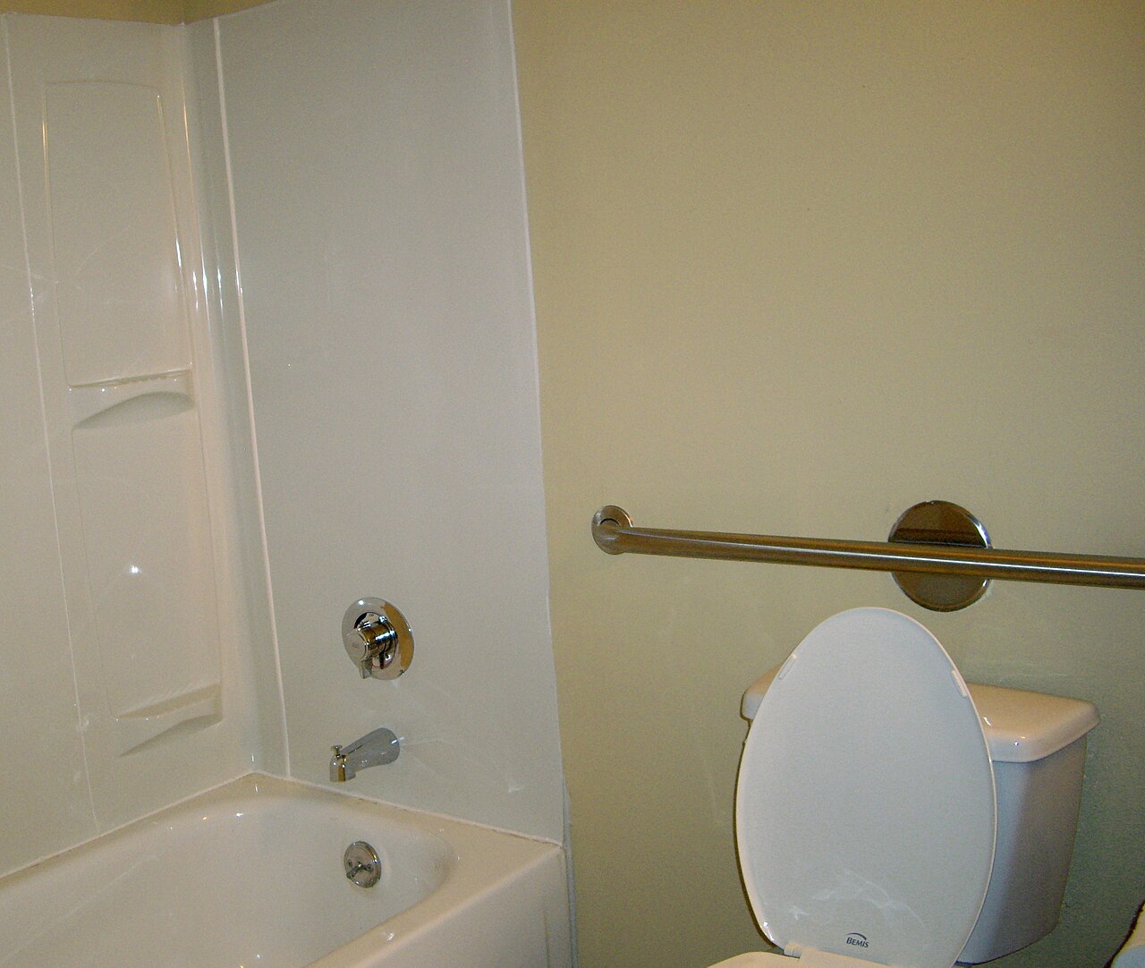 A bathroom grab rail