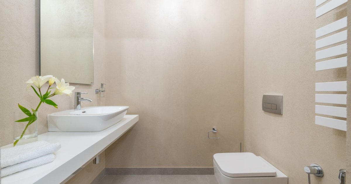 Twin basins in a bathroom Two basins side by side on a vanity unit in a bathroom