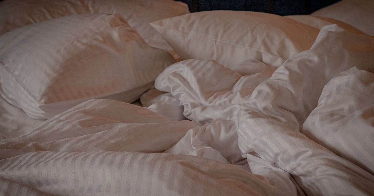 A close view of soft white bedding