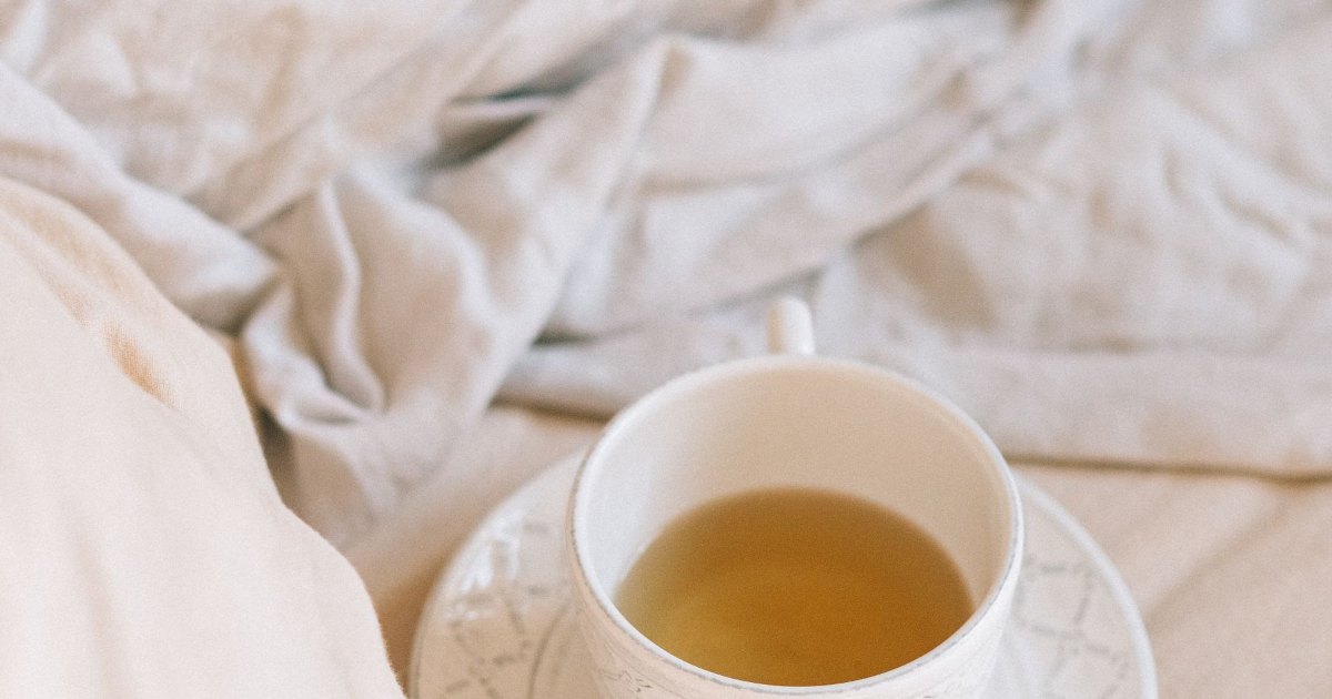 A cup of tea on a saucer