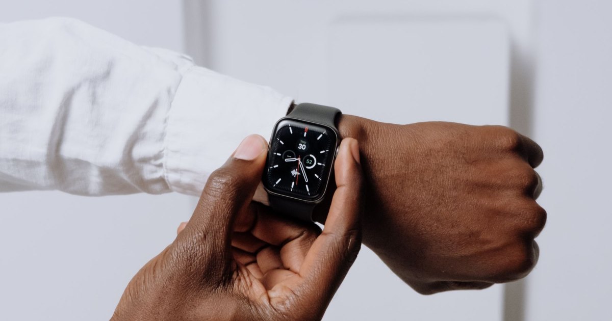 A close view of a smartwatch worn on the wrist