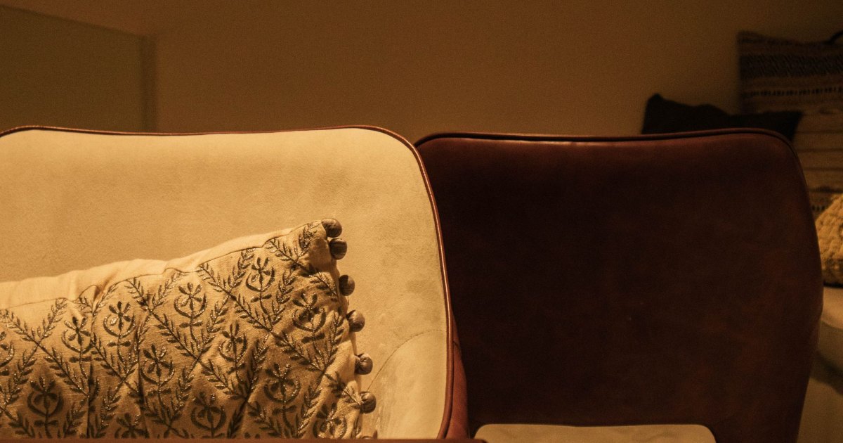 A close view of a soft cushion resting on a chair