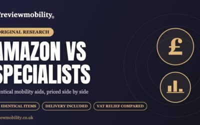 Amazon was cheaper or level on 11 of 14: what identical rollators, transit chairs and perching stools cost on Amazon vs UK specialists, priced 21 September 2026
