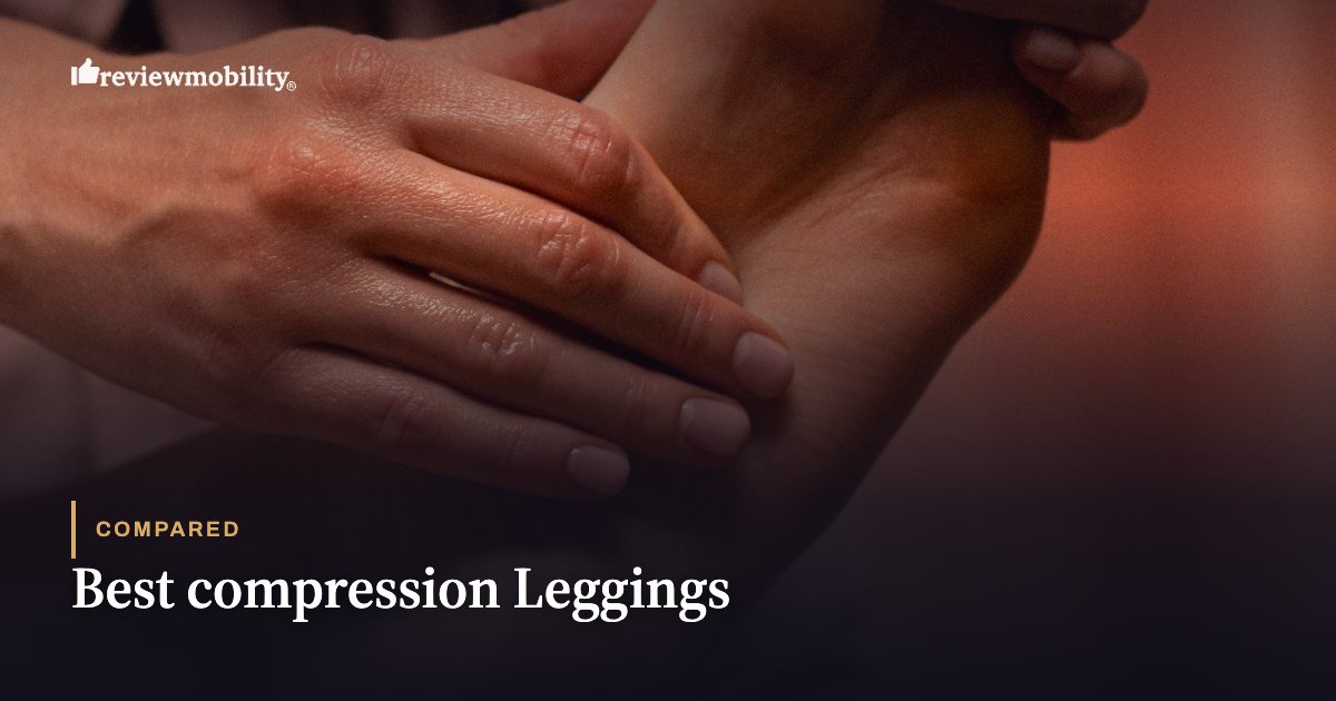 Close-up of hands massaging a calf, suggesting leg compression and relief for aching legs.