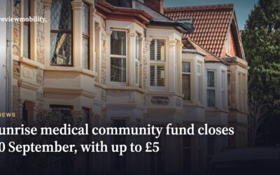 Sunrise Medical community fund closes 30 September, with up to £5,000 for accessibility projects