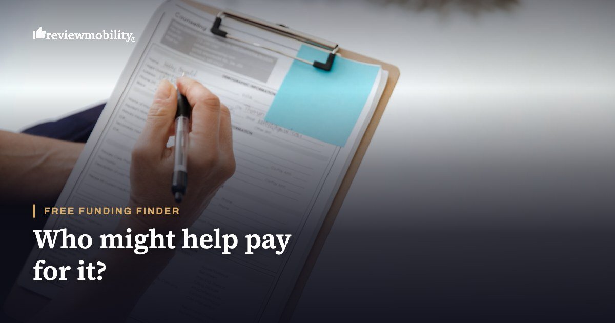 Mobility funding finder A hand filling in a form on a clipboard with a pen